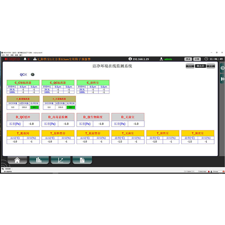 Software pentru sistem de monitorizare a camerelor curate